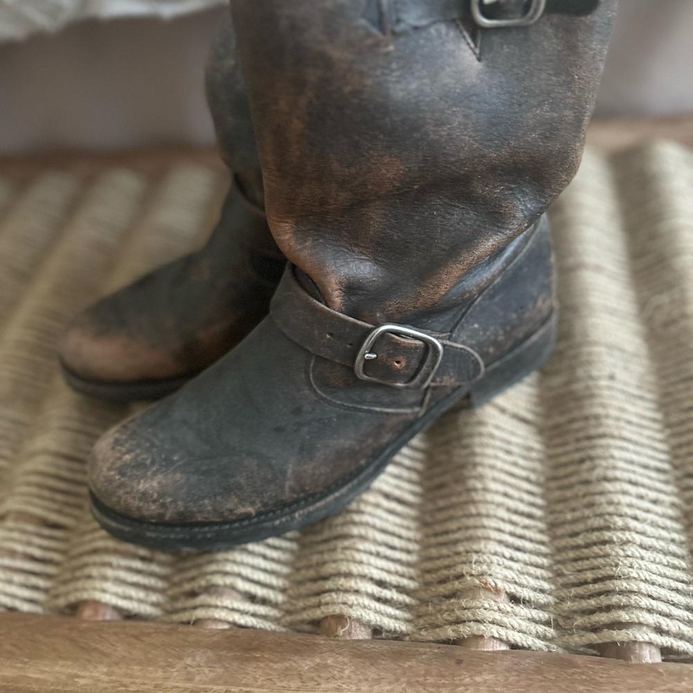Distressed Leather Frye Boots-